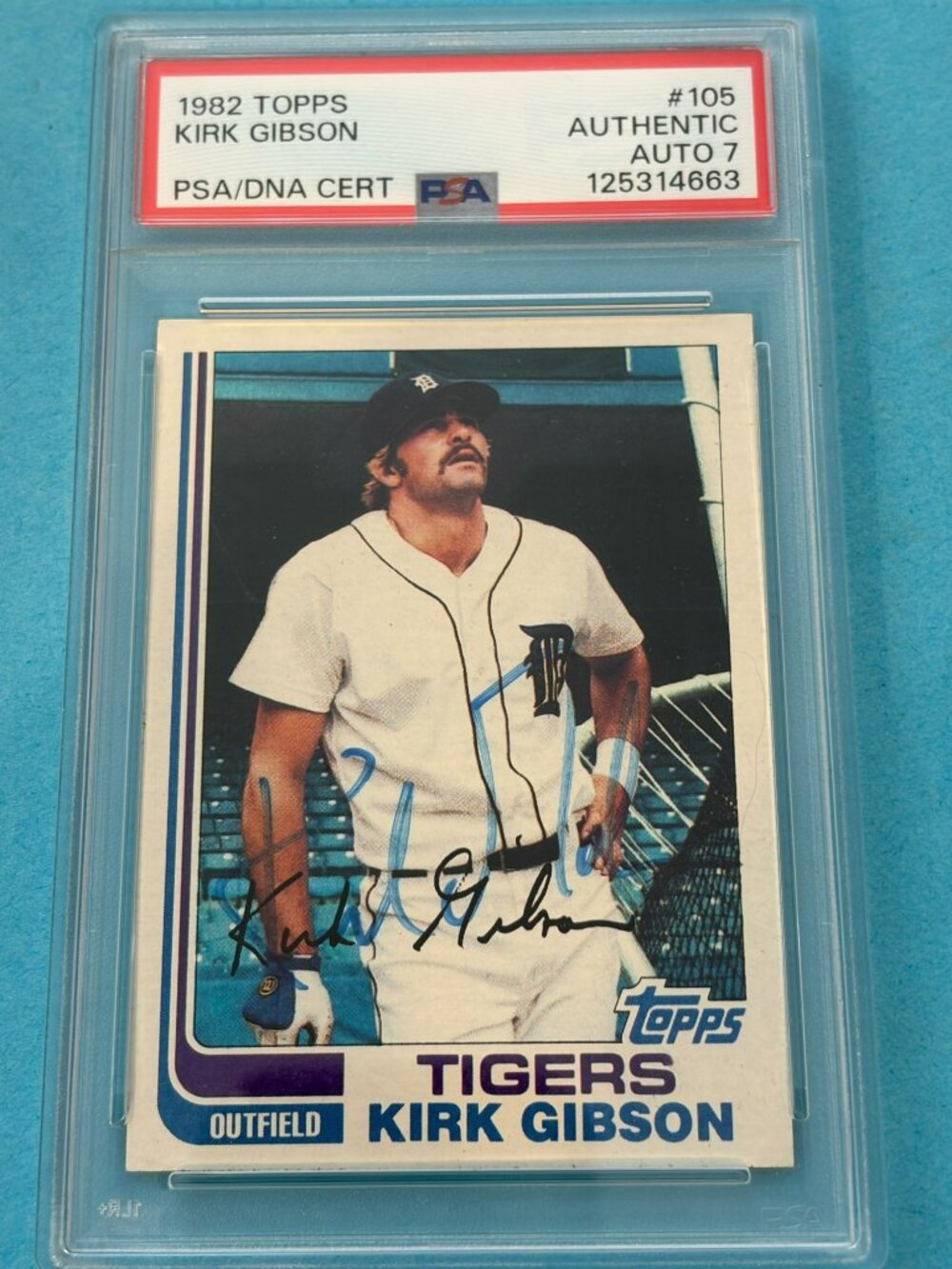 1982 Topps #105 Kirk Gibson PSA DNA autographed AUTO Signed tigers 7